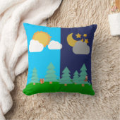 Die Sonne und der Mond im Wald werfen Kissen (Decke)