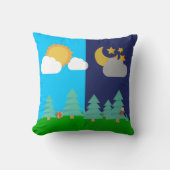 Die Sonne und der Mond im Wald werfen Kissen (Vorderseite)