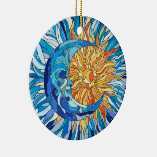 Die Sonne und der Mond Keramik Ornament (Rechts)