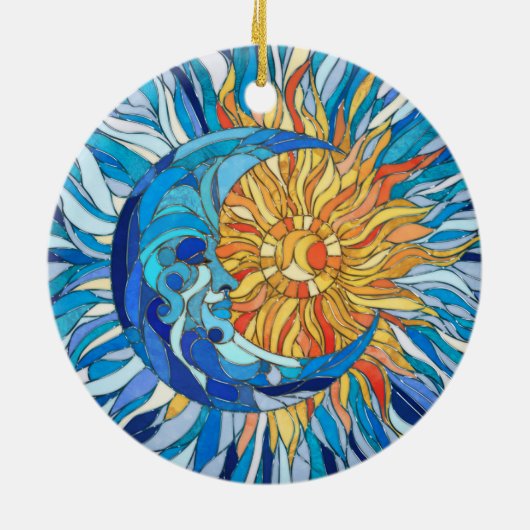 Die Sonne und der Mond Keramik Ornament (Hinten)
