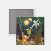 Die Sonne und der Mond: Koreanisches Märchenmagnet Magnet (Vorderseite/Rückseite)