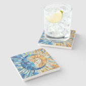 Die Sonne und der Mond Steinuntersetzer (Seitenansicht)