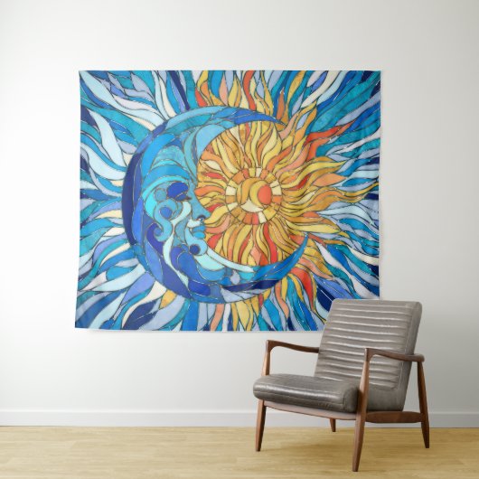 Die Sonne und der Mond Wandteppich (Beispiel (Horizontal))