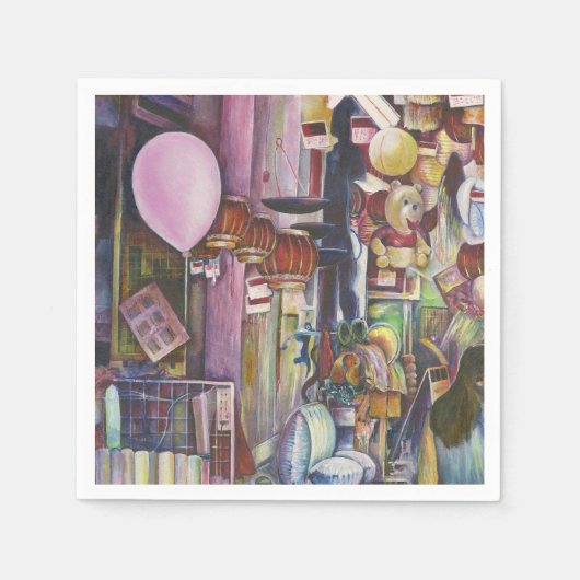 Die Sonne und der Moon Pink Ballon, Singapur Serviette (Vorderseite)