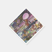 Die Sonne und der Moon Pink Ballon, Singapur Serviette (Ecke)