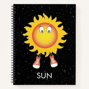 Die Sonne und die Sterne im Weltraum Notizblock