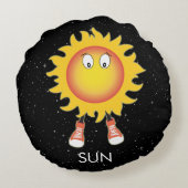 Die Sonne und die Sterne im Weltraum Rundes Kissen (Rückseite)
