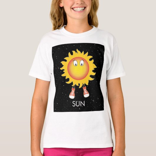 Die Sonne und die Sterne im Weltraum T-Shirt (Vorderseite)