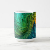 "Die Sonne verschwindet" Abstrakte Fraktal-Waves Kaffeetasse (Mittel)