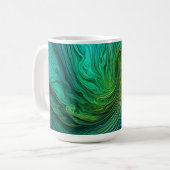 "Die Sonne verschwindet" Abstrakte Fraktal-Waves Kaffeetasse (Vorderseite Links)