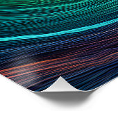 "Die Sonne verschwindet" Abstrakte Fraktal-Waves Poster (Ecke)