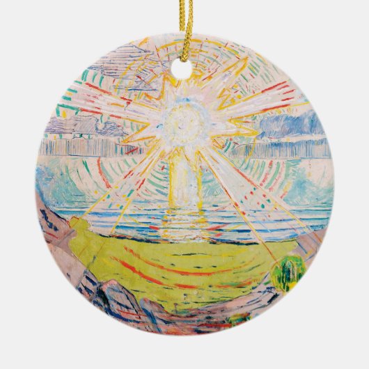 Die Sonne von Edvard Munch Keramik Ornament (Vorne)