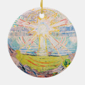 Die Sonne von Edvard Munch Keramik Ornament (Hinten)