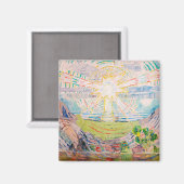 Die Sonne von Edvard Munch Magnet (Vorderseite/Rückseite)
