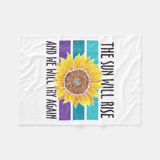 Die Sonne wird die Suizidprävention durch Sonnenbl Fleecedecke (Vorderseite (Horizontal))
