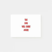 DIE SONNE WIRD WIEDER SCHEIN. POST-IT KLEBEZETTEL (Vorderseite)