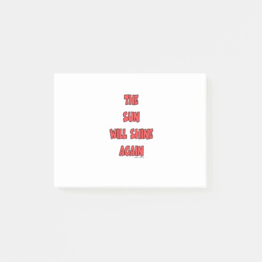 DIE SONNE WIRD WIEDER SCHEIN. POST-IT KLEBEZETTEL (Vorderseite)