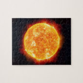 Die Sonne zeigt Sonneneruptionen gegen einen Stern Puzzle (Horizontal)