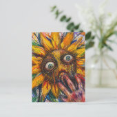 Die Sonnenblume beißt Postkarte (Stehend Vorderseite)