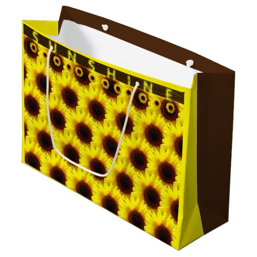Die Sonnenblume der Shunshine verbreiten Große Geschenktüte (Vorderseite Schrägansicht)