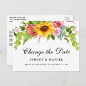 Die Sonnenblume im Wasser ändert das Datum Postkarte (Vorne/Hinten)