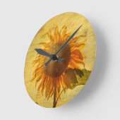 Die Sonnenblume Runde Wanduhr (Winkel)