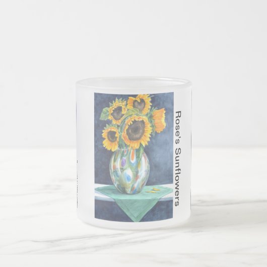 Die Sonnenblume-Tasse der Rose Mattglastasse (Mittel)