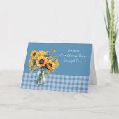 Die Sonnenblumen der Mutter in Mason Jar Karte (Vorderseite)