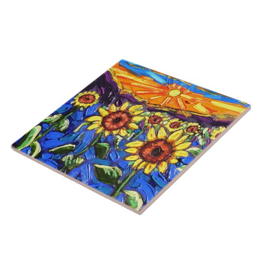 Die Sonnenblumen im Sunset Tile Fliese (Seite)