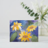 Die Sonnenblumen Postkarte (Stehend Vorderseite)