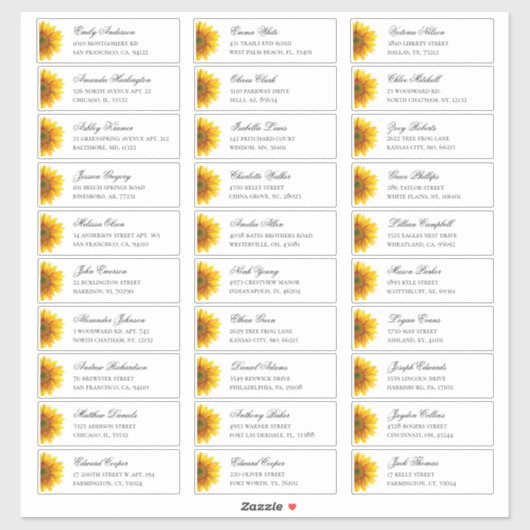 Die Sonnenblumen sind die Adresse. Rustikale Versa Aufkleber (Blatt)