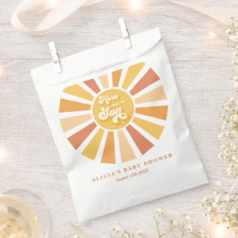 Die sonnengelbe Babydusche kommt hier. Geschenktütchen