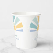 Die sonnengelbe Babydusche kommt hier. Pappbecher (Links)