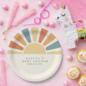 Die sonnengelbe Babydusche kommt hier. Pappteller (Party)