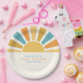 Die sonnengelbe Babydusche kommt hier. Pappteller (Party)