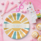 Die sonnengelbe Babydusche kommt hier. Pappteller (Party)