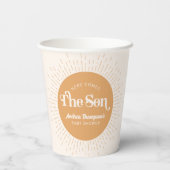 Die Sonnenschein-Dusche kommt von Son Boy Bay Pappbecher (Rückseite)