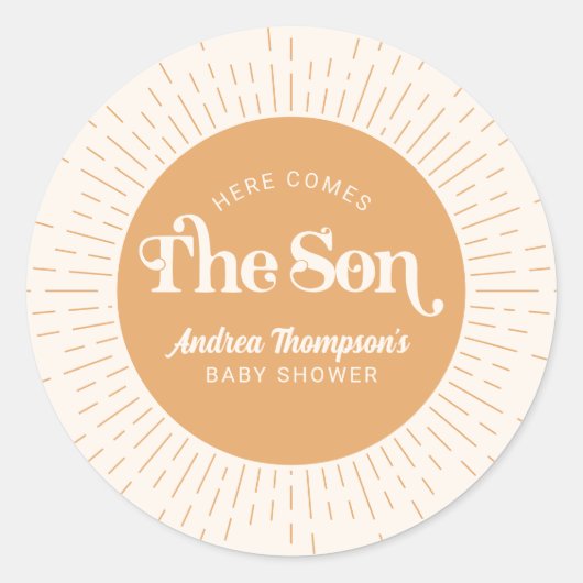 Die Sonnenschein-Dusche kommt von Son Boy Bay Runder Aufkleber (Vorderseite)