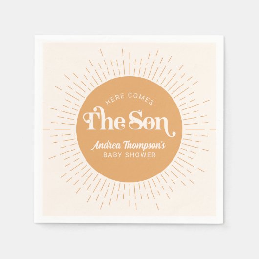 Die Sonnenschein-Dusche kommt von Son Boy Bay Serviette (Vorderseite)