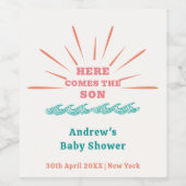 Die Sonnenschirme des Strandes kommen hier zur Son Weinetikett (Einzelnes Label)