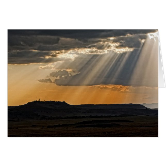 Die Sonnenstrahlen am Masai Mara. (Vorderseite (Horizontal))