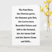 Die Sonnenstrahlen - Meldung im Inneren Karte (Gelbe Blume)