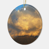 Die Sonnenuntergang-Wolkenexplosion Keramik Ornament (Links)