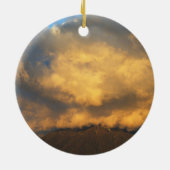 Die Sonnenuntergang-Wolkenexplosion Keramik Ornament (Hinten)