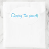 Die Sonnenuntergänge verfolgen Ovaler Aufkleber (Tasche)