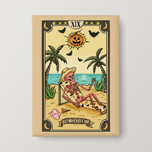 Die Sonnenverbrannte Lustiger Tarot-Cad-Button Button