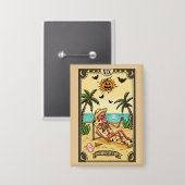 Die Sonnenverbrannte | Lustiger Tarot-Cad-Button Button (Vorderseite/Rückseite)