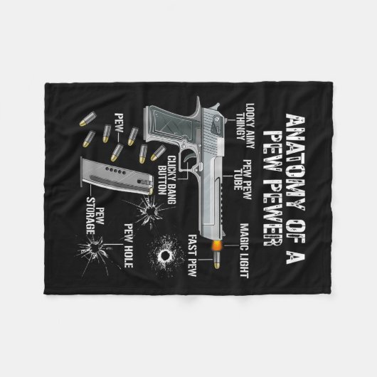 Die sonnige Anatomie einer Pew Pewer - Ammo Gun -  Fleecedecke (Vorderseite (Horizontal))