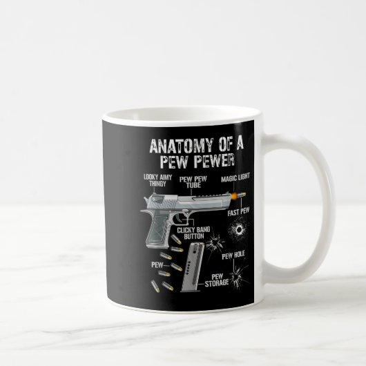 Die sonnige Anatomie einer Pew Pewer - Ammo Gun - Kaffeetasse (Rechts)