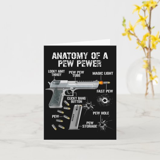 Die sonnige Anatomie einer Pew Pewer - Ammo Gun - Karte (Gelbe Blume)